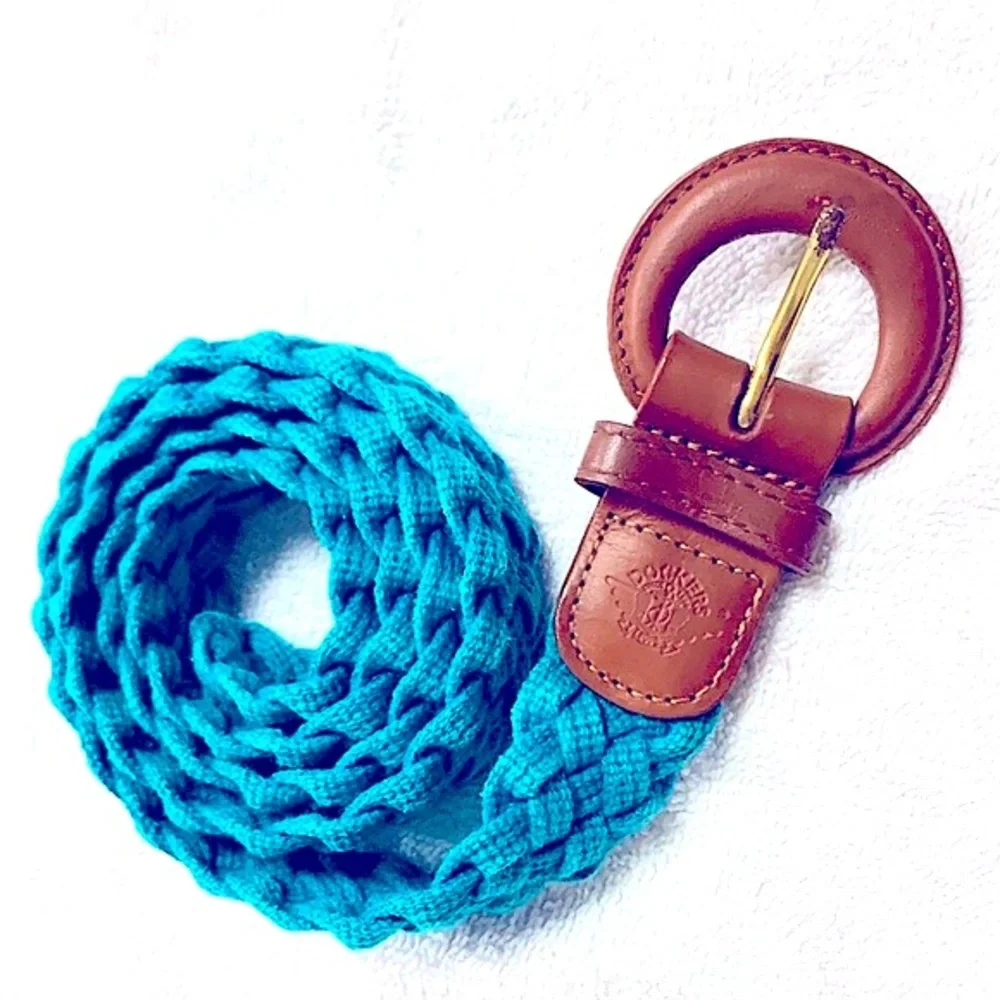 Really Cute »—» DOCKER’S «—« || No.1651 ||Teal Braided Rope Belt •M || 27”~31”•